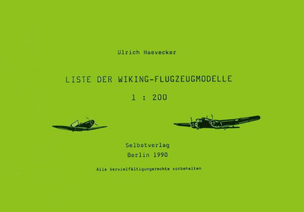 Liste der WIKING-Flugzeugmodelle – 1 : 200